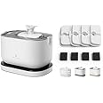 Bundle of PETLIBRO Cat Water Fountain, Cordless Pet Water Fountain Battery Operated+4 Packs Replacement Filters for Dockstream Cat Water Fountain WF005 WF115 WF105, 2 Months Set of Replacement Filters