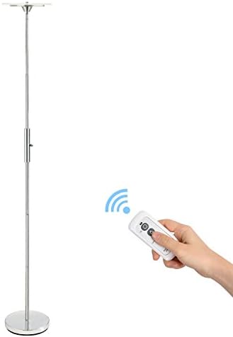 Pakfung LED Torchiere Floor Lamp with Remote Control, 18W Warm White Light Dimmable Adjustable 71-Inch Standing Pole Uplight for Living Room, Bedroom and Office