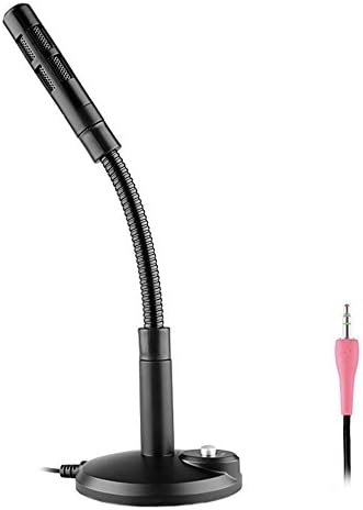 PC Condenser Microphone, Plug &amp; Play 3.5mm Adjustable Microphones for PC / Desktop / Laptop, Omnidirectional Microphone for Chatting, Skype, MSN, Yahoo Recording(black) …