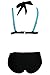 EVALESS Womens Bandage Cut Swimsuit Swimwear Bikini Set Blue Small Size