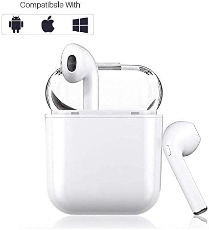 Bluetooth Headphones,White Wireless Earbuds in-Ear Earbuds Hands Free Noise Cancelling Headset Compatible with iPhone XR X 8 8p 7 7P 6 6P,Samsung Galaxy S9 Huawei & Other Android Divices