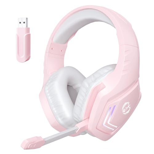 Bocodow Pink Gaming Headphones with Mic, Newest