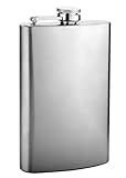 Top Shelf Flasks Premium 304 (18/8) Stainless Steel Hip Flask Includes Free Funnel & Black Gift Box, 8 oz
