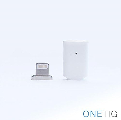 ONETIG Generic Magnetic Lightning Connector USB Charge Adapter with LED Light for iPhone/ iPad/ Lightning Earphone - Dust-Resistant Design