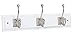 BirdRock Home Classic Hook Coat and Hat Rack | 3 Hooks | Wall Mount | White Finish | Satin Nickel Hooks