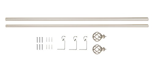 Sheffield Home, AMG, and Enchante Accessories, Twisted Cage Curtain Rod, 22 to 42-Inch, Satin Nickel - Thumbnail 6