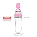 Lyonice Silicone Squeeze Bottle Spoon - Baby Feeding Cereal, Rice, Juice, Infant Newborn Toddler Baby Food Dispensing Spoon- 90ml Pink