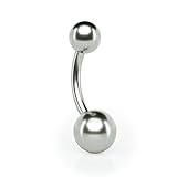 Titanium G23 Silver Belly Button Bar Navel Banana Ring 14g 10mm