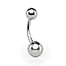 Down South Sales Titanium G23 Silver Belly Button Bar Navel Banana Ring 14g 12mm