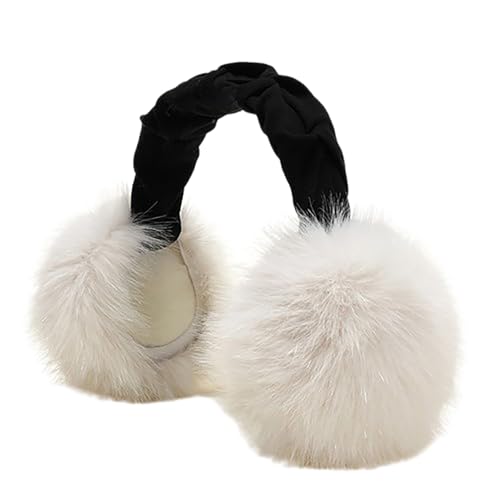 Winter New Windproof Earmuffs, Plush Faux Rabbit Fur Warm Ear Covers, Foldable Ear Warmers for Outdoor Sports & Cycling (A)
