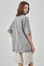 2 Pack Mens Oversized T Shirts Acid Wash T Shirt