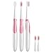 IEnkidu Sonic Electric Toothbrush Waterproof Whitening Prevent Tooth Decay Removes Plaque with 2 Extra Replacement Brush Heads 4 Colors (Pink)