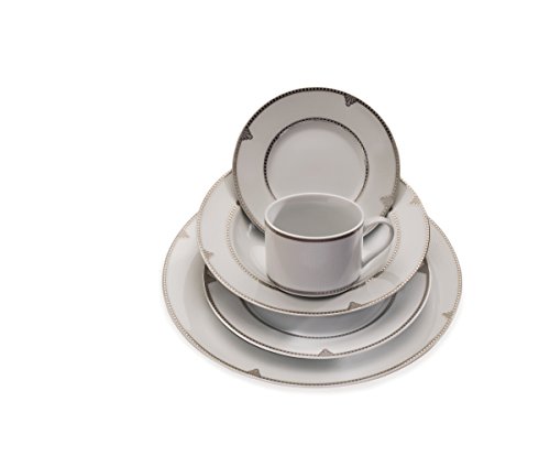 Mikasa Regent Bead 40-Piece Porcelain Dinnerware Set, Service for 8