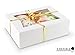 White Bakery Pastry Box With Window - Rigid Thick Kraft Paperboard - Easy Auto Pop-Up Assembly | Perfect for Cookies and Pastries | Set of 12