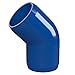 FORMUFIT 1” 45 Degree Furniture Grade PVC Fitting in Blue, Made in USA, UV-Resistant, Impact-Proof, 1.315” Actual Socket Diameter (Pack of 4) - F00145E-BL-4