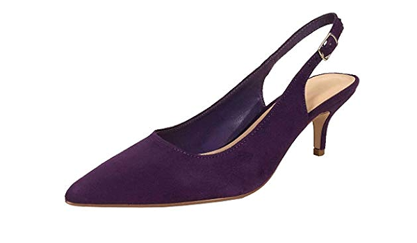 Women's Pointed Toe Kitty Heel Slip-On 