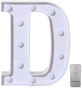Huphoon LED Light up Letter Lights Warm White 26 Alphabet Sign for Wedding Birthday Party Remote Control Christmas Night Light Lamp Home Bar Events Decoration 8.7" (D)