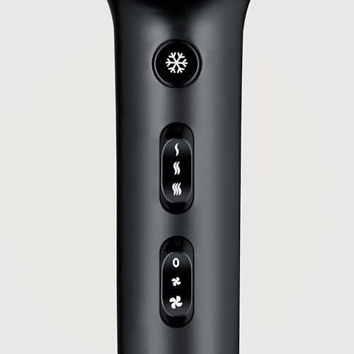 Seche cheveux avec câble rétractable automatique, Sèche cheveux avec diffuseur et concentrateur amovibles, sèche-cheveux puissant 2 100 W, Noir, HT 0165