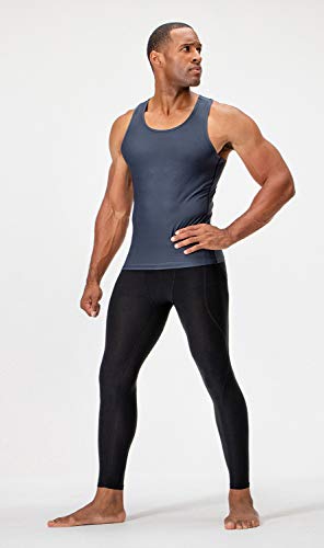 DEVOPS 3 Pack Men's Muscle Dri Fit Compression Tank Top (X-Large, Black ...