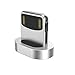 Wsken Lightning USB Cable Magnetic Plug Fast Charger Adapter Connector for Apple Iphone Ipad Ipod (Metal silver)