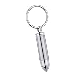 Stainless Steel Bullet Pendant Cremation Urn Keychain Memorial Keepsake Ashes Jewelry