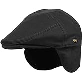Epoch hats company Wool Blend Herringbone Winter Ivy Cabbie Hat w/Fleece Earflaps – Driving Hat