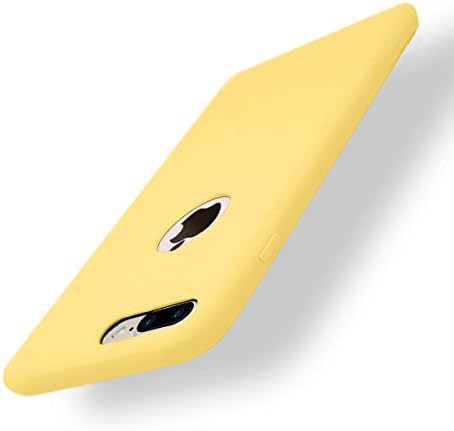 iPhone 7 Plus case,Yajuhoy Liquid Silicone Gel Rubber Slim Fit Soft Mobile Phone Case with Microfiber Cloth Lining Cushion for Apple iPhone 7 Plus (2016) -Yellow
