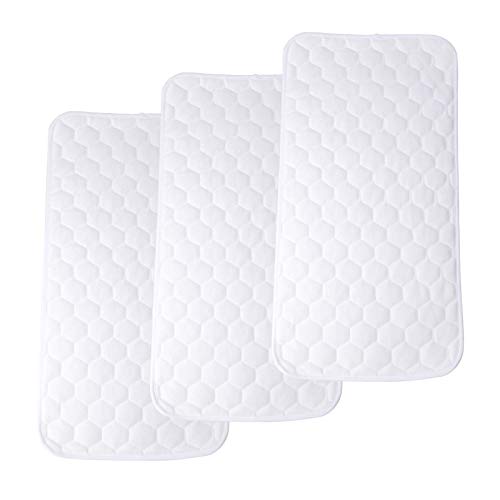 3Pcs Bamboo Waterproof Changing Pad Liners - Extra Large 27" X 13" Thicker Soft Diaper Liners Portable Waterproof Changing Mat for Infant Diaper Changing Table Pad (White(27" X 13"))