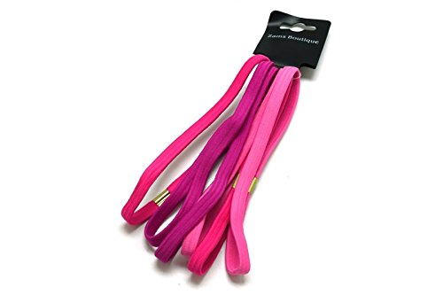 Mytoptrendz Pink Tone Long Elastic Headbands Set Of 6 Amazon Co