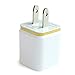 eBerry Dual USB Wall Charger,12 Watt for Apple and Android Devices (Golden)
