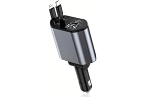 4-in-1 Fast Car Charger with Extendable 31.5" Cable, USB & Type-C Ports - Compatibility for Phone 16/15/14/13/12/11, More -Ad
