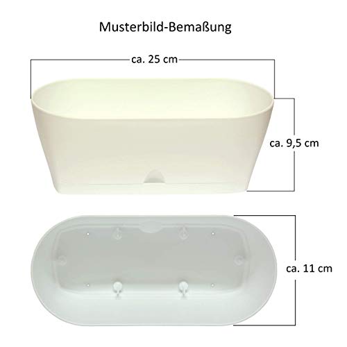 2X Blumenkasten Balkonkasten Pflanztopf für Garten Balkon und Tischdeko mit Wasserauffangschale für Innen- und… – Bild 3