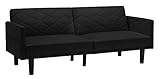 DHP Cortland Microfiber Futon Sofa with Storage Pockets - Black