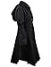 Allonly Women's Button Closure Asymmetrical Hem Long Trench Black Cloak Coat,Black,Large