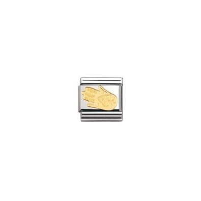 Nomination Composable Classic Religion Edelstahl und 18K-Gold (Hebraische Hand) 030105