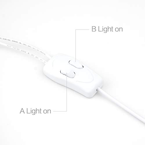 Grow Lights for Indoor Plants - A Plus LED Indoor Plant Lights, Dual Head Full Spectrum Sunlike Grow Light, Double Switch Flower Lamp, with Replaceable E27 Bulb, Professional for Seedling - Thumbnail 3