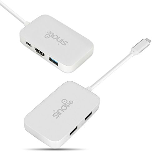 USB C Hub, Sinopie USB C Adapter 3.1 with Type C Charging Port, HDMI Output, 3 USB 3.0 Ports, Portable for Macbook 12" / Macbook Pro13" / 15" and More Type-C Devic Aluminum Alloy (silver)
