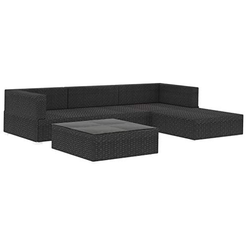 vidaXL Gartenmöbel 5-TLG. mit Auflagen Lounge Sofa Möbel Sitzgarnitur Sitzgruppe Gartengarnitur Gartenset Gartensofa… – Bild 4