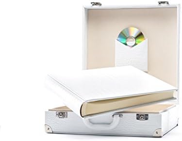 Photo Album + Suitcase 35x35 Large for 100 Photos Real Leather Crocodile Print White Photo Frame Wedding Gift Love