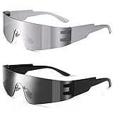 NULOOQ Y2K Rimless Futuristic Wrap Around