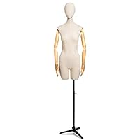 YANZHEN Female Mannequin Torso Body Dress Form Sewing Clothing Jewellery Display Height Adjustable Full Body PU+ Solid Wood, 3 Colors (Color : A, Size : S)