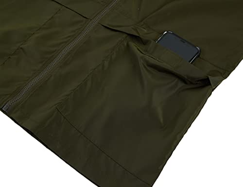 MAROWAY RAIN JACKETS WOMEN LIGHTWEIGHT WATERPROOF RAINCOATS PACKABLE OUTDOOR ACTIVE HOODED WINDBREAKER COAT ARMY GREEN