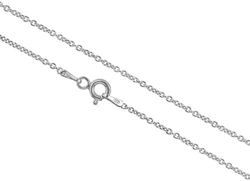 AKA Jewellery - 925 Sterling Silver Rhodium Women Necklace - 1.4 mm Anchor/Rolo Chain - Sizes: 16" 18" 20" 22" 24" 26" 28" inch