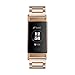 Dsytom Compatible with Fitbit Charge 3 Bands/Charge 3 Band Women Men Small Large,Stainless Steel Replacement Strap Bracelet Wrist Metal Band for Charge 3 Smart Watch(Rose Gold)