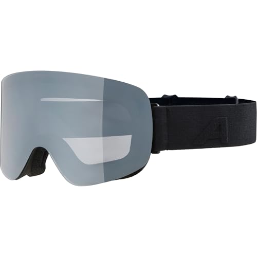 ALPINA PENKEN - verspiegelte, beschlagfreie, rahmenlose Skibrille mit 100% UV-Schutz für Erwachsene - black matt - one size