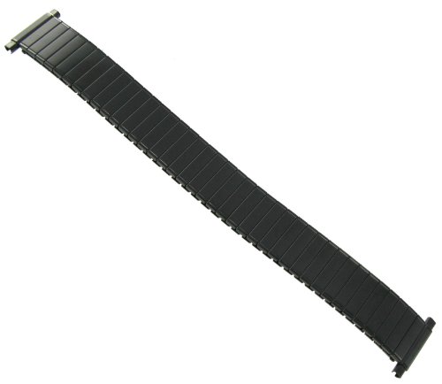16-21mm-Speidel-Twist-O-Flex-Ion-Coating-PVD-Stainless-Plain-Black-Watch-Band-15212