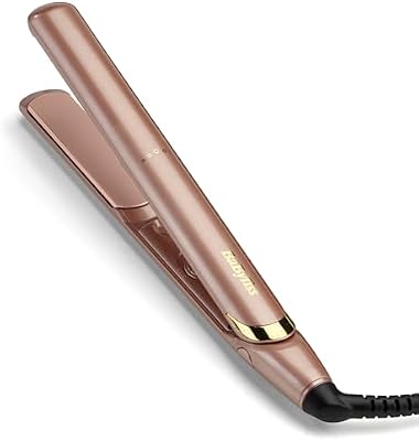 Lisseur Cheveux Rose Gold - Plaques en Céramique, Multi-voltage, Utilisation universelle, Chauffe ultra-rapide en 15 sec, 3 réglages de température jusqu'à 235°C, 2598PE