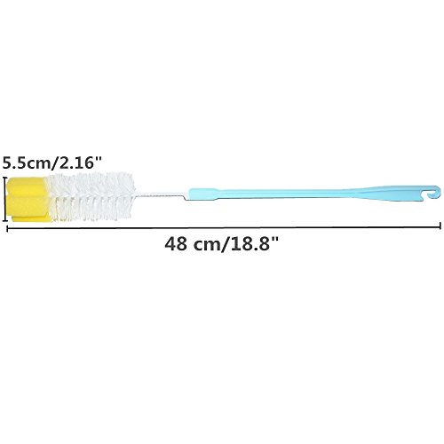 YUMSUM Urinal Bedpan Brush Set of 2,Cleaning Brushes with Long Handled Sponge Plastic Head 48CM/18.8" (2 Pack) - Thumbnail 2