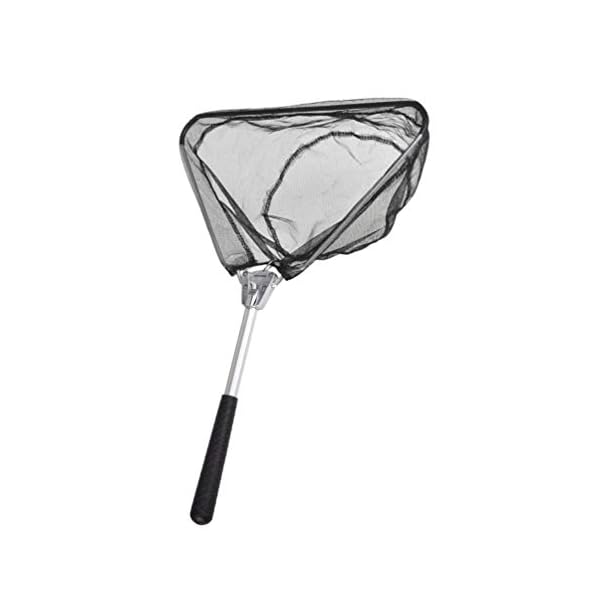 BESPORTBLE Angelkescher Fishing Kescher Klappbar Aluminiumlegierung Bodenkescher Poolkescher Garnelenkescher Dreieck Brail Kescher 50cm – Bild 4