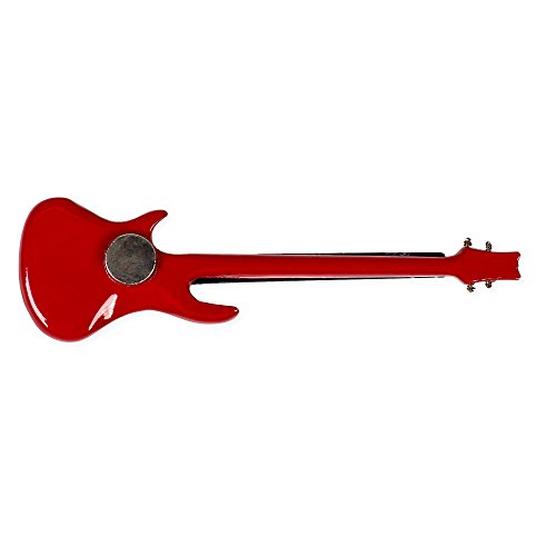 Bass Guitar Miniature Replica Cherry Red 2 x 4 Resin Stone Refrigerator Magnet
